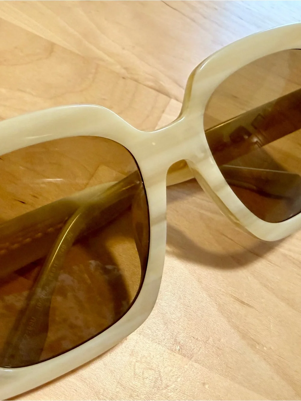 Tory Burch Oversized Square Sunglasses - Cream Frame, Brown Lenses